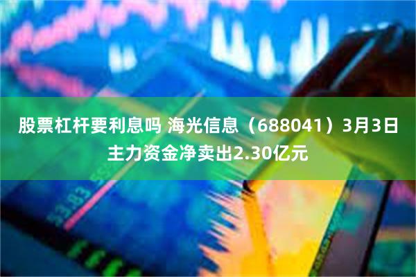 股票杠杆要利息吗 海光信息（688041）3月3日主力资金净卖出2.30亿元