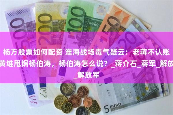 杨方股票如何配资 淮海战场毒气疑云：老蒋不认账，黄维甩锅杨伯涛，杨伯涛怎么说？_蒋介石_蒋军_解放军